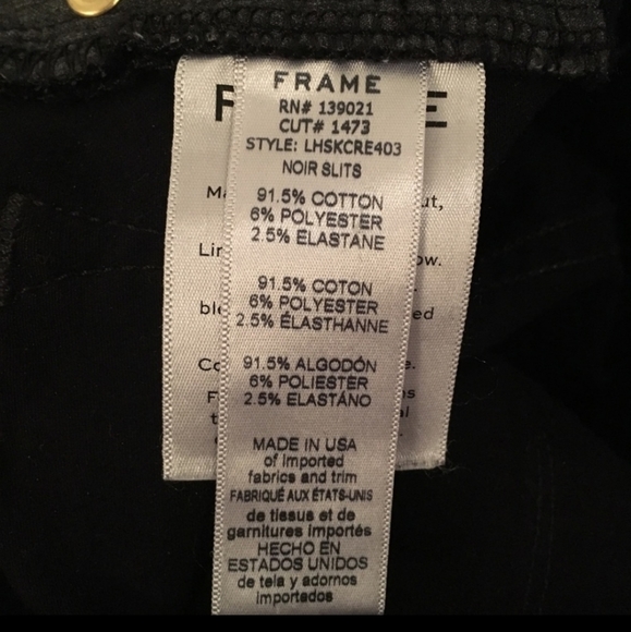 FRAME Le High Skinny Slit Crop Jeans In Black Size 27 - Picture 13 of 14